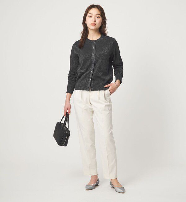 UNITED ARROWS green label relaxing「ラメ クルーネック ニット カーディガン」|カーディガン|