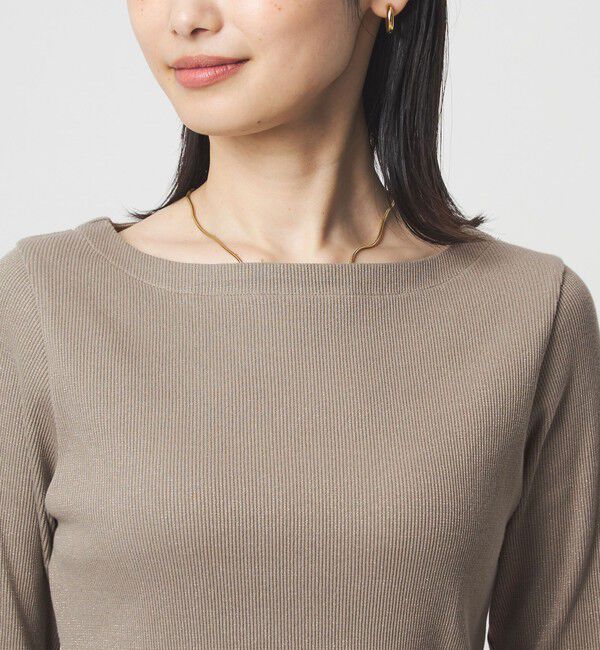 UNITED ARROWS green label relaxing「ラメ リブ ボートネック カットソー」|Tシャツ・カットソー|