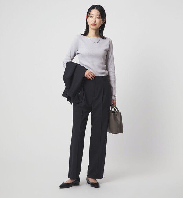 UNITED ARROWS green label relaxing「ラメ リブ ボートネック カットソー」|Tシャツ・カットソー|