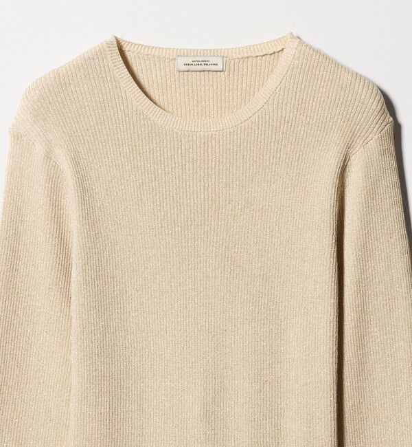 UNITED ARROWS green label relaxing「ラメ リブ クルーネック ニット プルオーバー」|ニット・セーター|