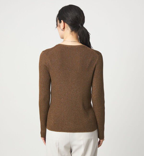 UNITED ARROWS green label relaxing「ラメ リブ クルーネック ニット プルオーバー」|ニット・セーター|