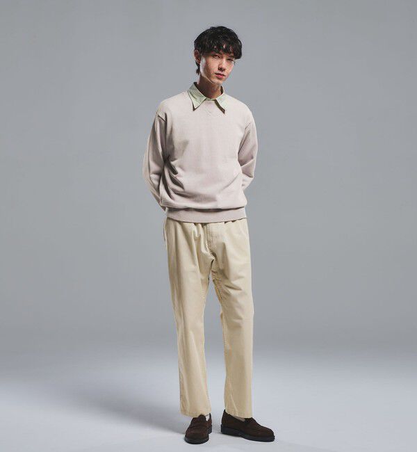 UNITED ARROWS green label relaxing「コットン シルク ミックス インレイ クルーネック ニット」|ニット・セーター|