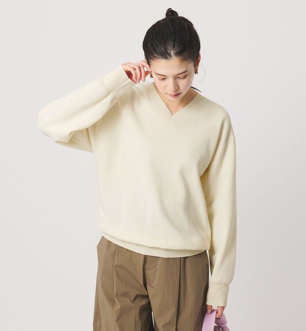 BEAUTY&YOUTH UNITED ARROWS「コットンブレンド Vネックニットプルオーバー ウォッシャブル」|ニット・セーター|