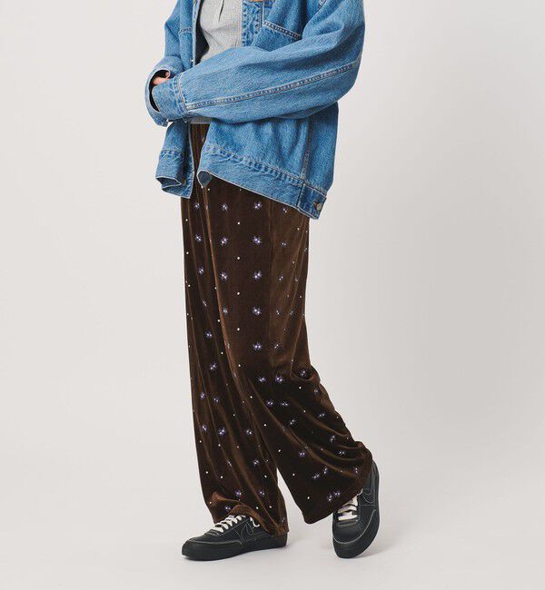 BEAUTY&YOUTH UNITED ARROWS「エンブロイダリー ベロアイージーパンツ ウォッシャブル」|その他|DK.BROWN