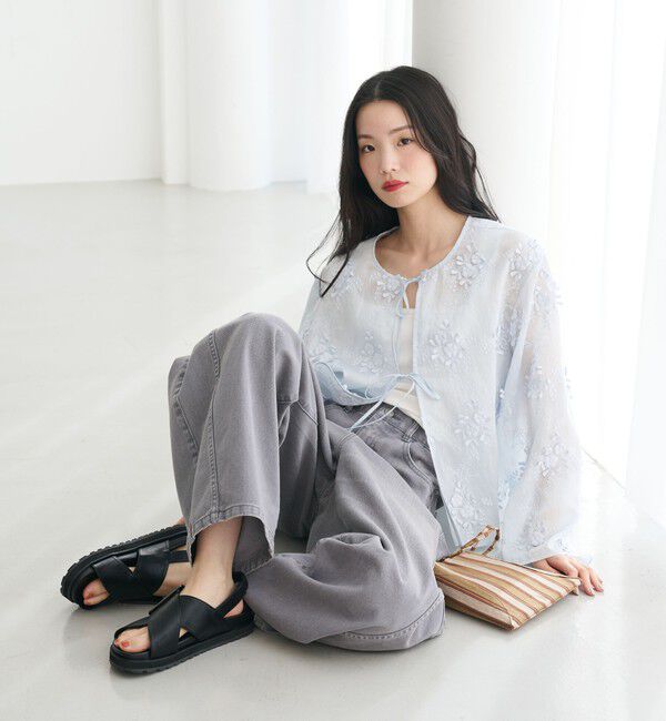 BEAUTY&YOUTH UNITED ARROWS「セルロースナイロン エンブロイダリーシャツ 2WAY」|シャツ・ブラウス|