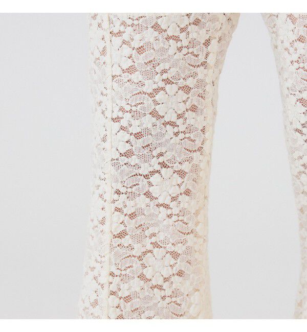 Ray BEAMS 「レース シアー フレア パンツ」|チノ|