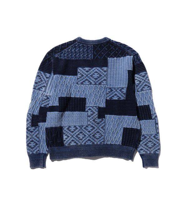 BEAMS PLUS「インディゴ パッチワーク カーディガン」|ニット・セーター|