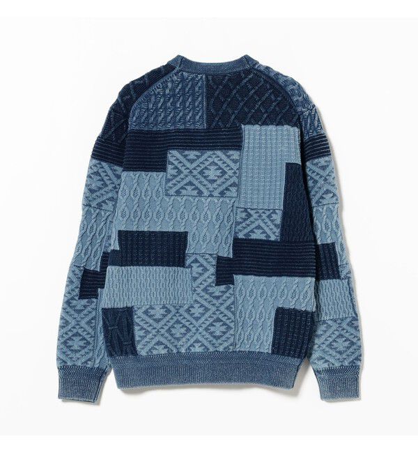BEAMS PLUS「インディゴ パッチワーク カーディガン」|ニット・セーター|