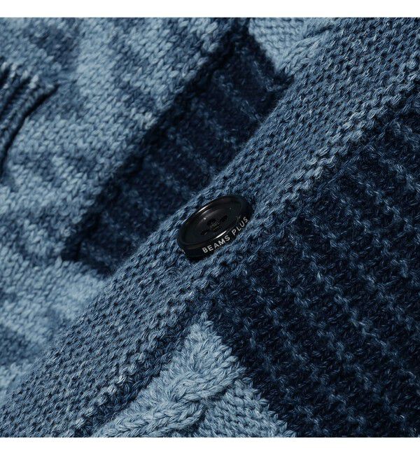 BEAMS PLUS「インディゴ パッチワーク カーディガン」|ニット・セーター|