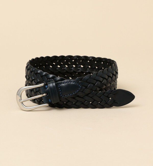 SHIPS「SHIPS: レザー メッシュ ベルト」|ベルト|ネイビー