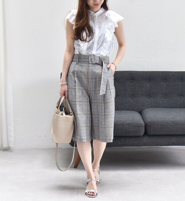 quaranciel「quaranciel:〈洗濯機可能〉コットン リネン サファリ ハーフ パンツ」|その他|