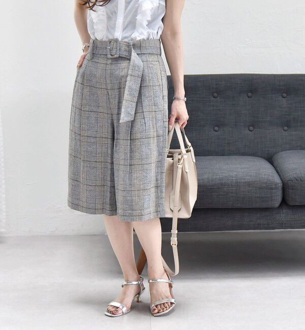 quaranciel「quaranciel:〈洗濯機可能〉コットン リネン サファリ ハーフ パンツ」|その他|