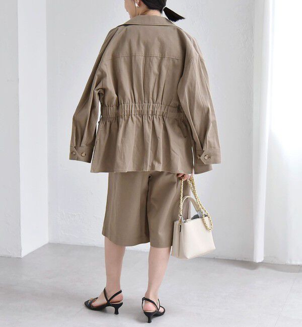 quaranciel「quaranciel:〈洗濯機可能〉コットン リネン サファリ ハーフ パンツ」|その他|