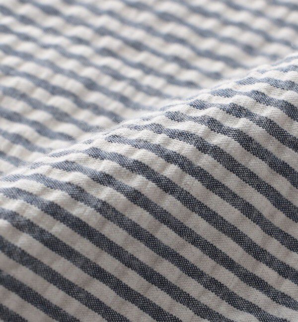 SHIPS「SHIPS: シアサッカー プルオーバー バンドカラー ショートスリーブ シャツ」|シャツ・ブラウス|