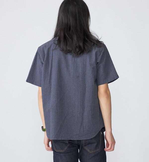 SHIPS「SHIPS: シアサッカー プルオーバー バンドカラー ショートスリーブ シャツ」|シャツ・ブラウス|