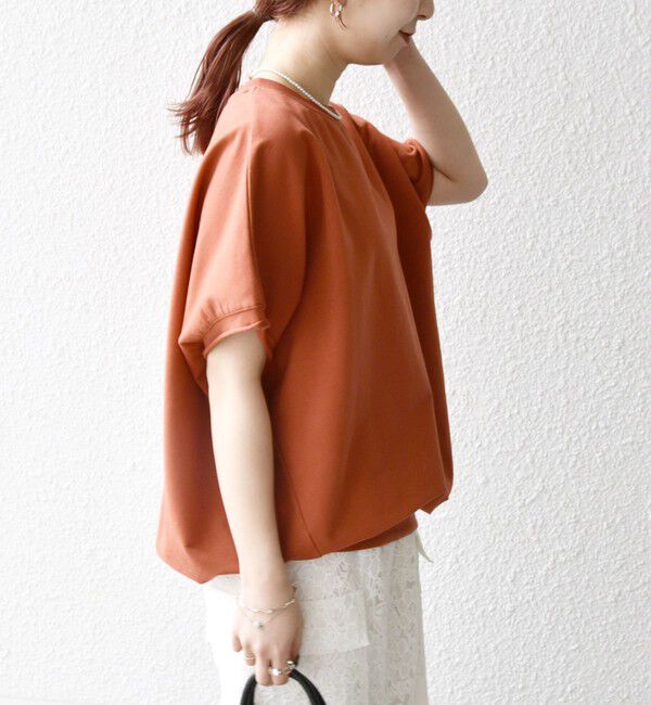 SHIPS any「SHIPS any:〈洗濯機可能〉インレイ コクーン ショートスリーブ プルオーバー」|Tシャツ・カットソー|