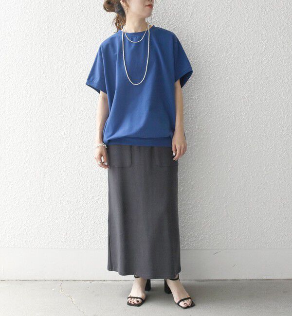 SHIPS any「SHIPS any:〈洗濯機可能〉インレイ コクーン ショートスリーブ プルオーバー」|Tシャツ・カットソー|