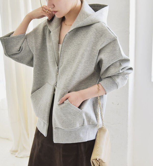 quaranciel「quaranciel:〈洗濯機可能〉ポンチ ダブルジップ スウェット パーカー」|パーカー|