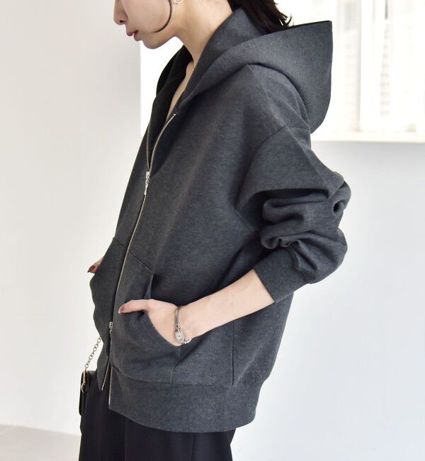 quaranciel「quaranciel:〈洗濯機可能〉ポンチ ダブルジップ スウェット パーカー」|パーカー|