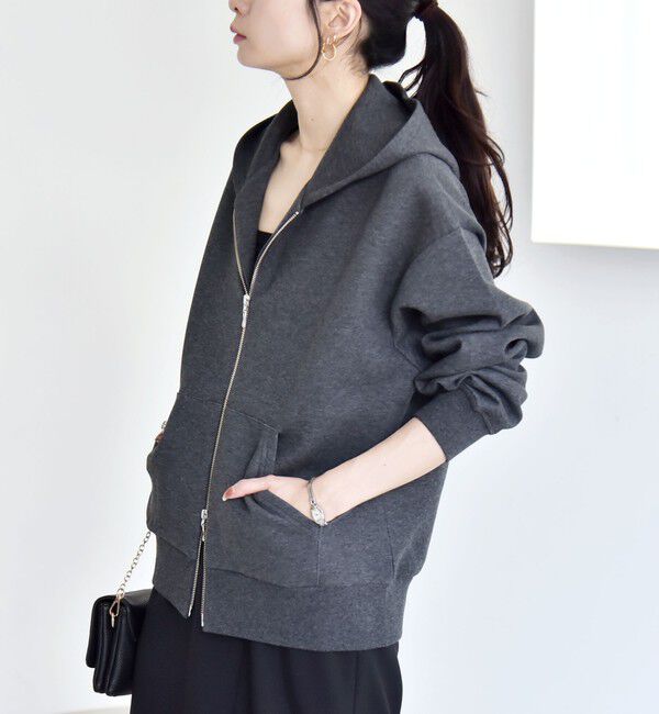 quaranciel「quaranciel:〈洗濯機可能〉ポンチ ダブルジップ スウェット パーカー」|パーカー|