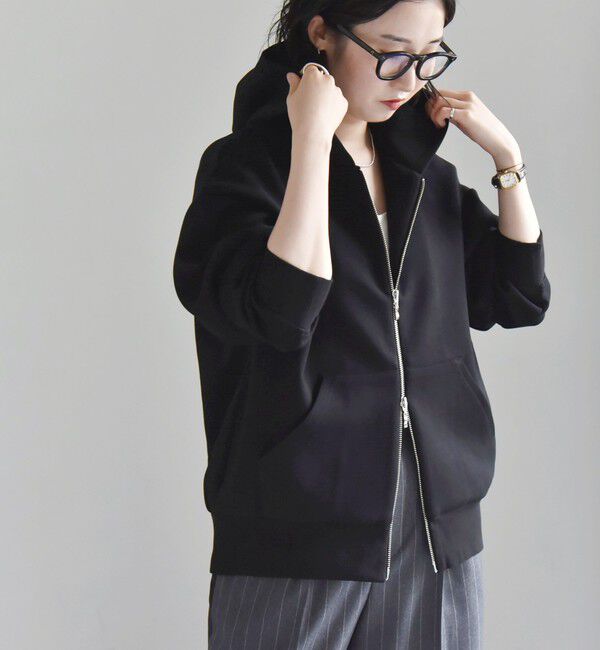 quaranciel「quaranciel:〈洗濯機可能〉ポンチ ダブルジップ スウェット パーカー」|パーカー|