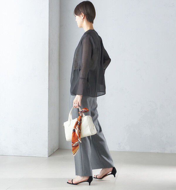 SHIPS for women「〈手洗い可能〉シアー オーガンジー フレア スリーブ ジャケット」|ノーカラージャケット|