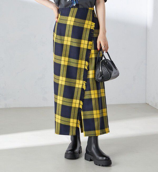 SHIPS for women「チェック フリンジ スカート」|スカート|