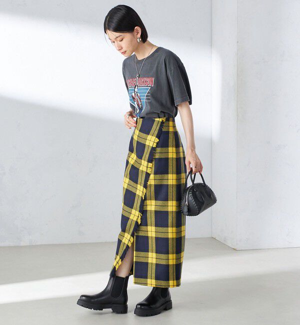 SHIPS for women「チェック フリンジ スカート」|スカート|