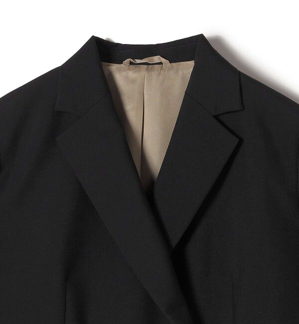 SHIPS for women「SHIPS Primary Navy Label: モヘヤ ポプリン クロップド ジャケット」|テーラードジャケット|