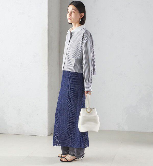 SHIPS for women「LOGAN KNITTING MILLS:〈手洗い可能〉クロシェ スカート」|スカート|