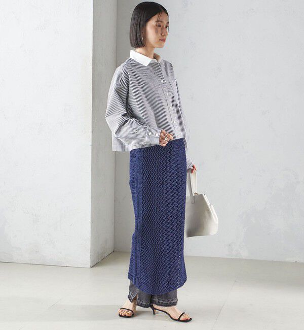 SHIPS for women「LOGAN KNITTING MILLS:〈手洗い可能〉クロシェ スカート」|スカート|