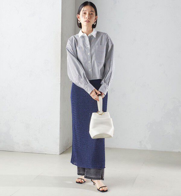 SHIPS for women「LOGAN KNITTING MILLS:〈手洗い可能〉クロシェ スカート」|スカート|