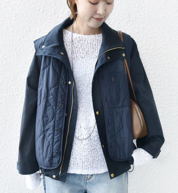 SHIPS for women「〈洗濯機可能〉LIMONTA EAST 中綿 ベスト付き ナイロン ブルゾン」|ブルゾン・スタジャン|