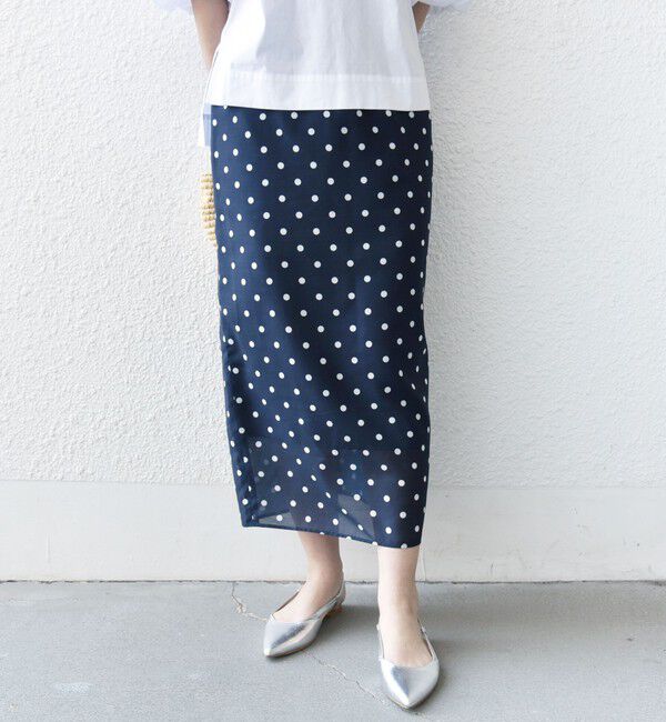SHIPS for women「〈手洗い可能〉ウエスト ゴム シアー ドット タイト スカート」|スカート|
