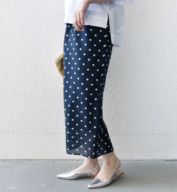 SHIPS for women「〈手洗い可能〉ウエスト ゴム シアー ドット タイト スカート」|スカート|