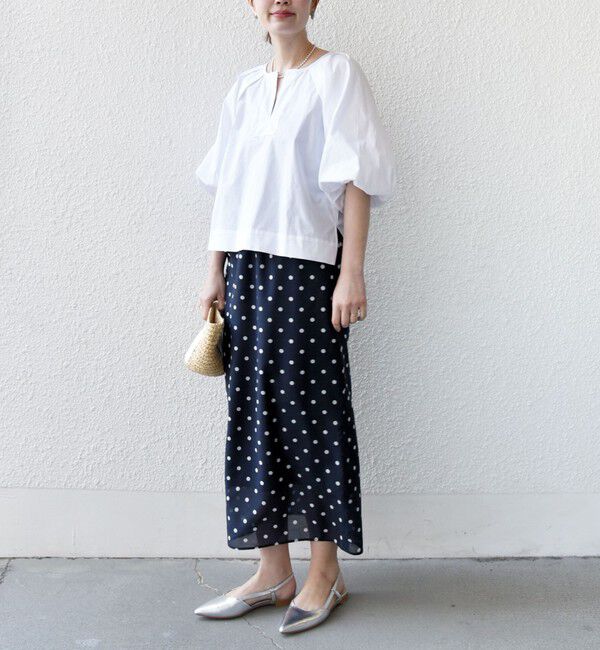 SHIPS for women「〈手洗い可能〉ウエスト ゴム シアー ドット タイト スカート」|スカート|