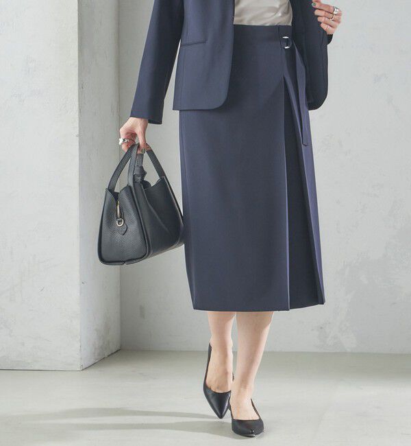 SHIPS for women「トリアセテート混 セミ タイト スカート」|スカート|ネイビー