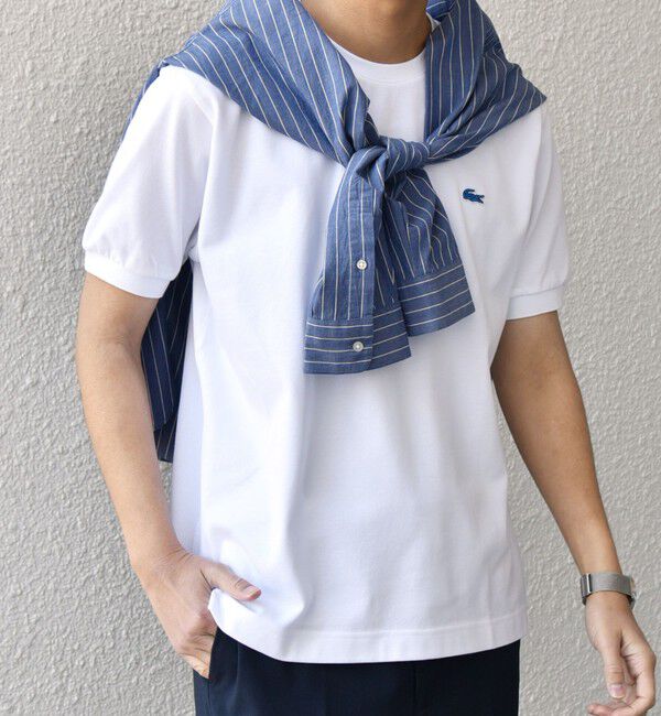 SHIPS any「【SHIPS any別注】LACOSTE: ワンポイント ロゴ ピケ クルーネック Tシャツ 25SS◇」|Tシャツ・カットソー|