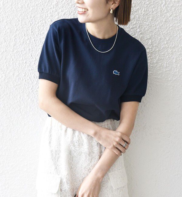 SHIPS any「【SHIPS any別注】LACOSTE: ワンポイント ロゴ ピケ クルーネック Tシャツ 25SS◇」|Tシャツ・カットソー|