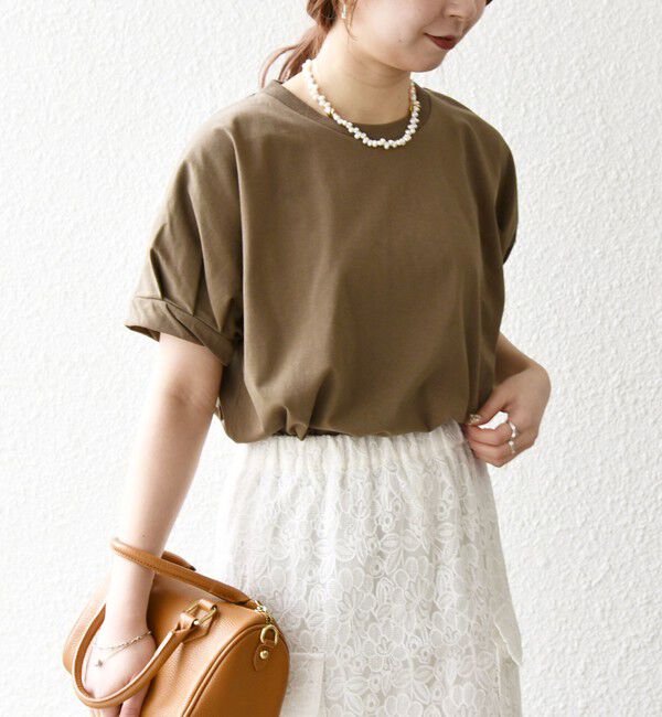 SHIPS any「SHIPS any:〈UVカット/接触冷感/吸水速乾/洗濯機可能〉USAコットン ツイスト TEE」|Tシャツ・カットソー|