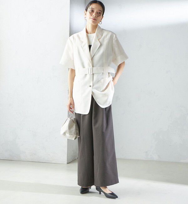 SHIPS for women「【SHIPS別注】APUPIL:〈洗濯機可能〉シアー 半袖 ジャケット」|テーラードジャケット|