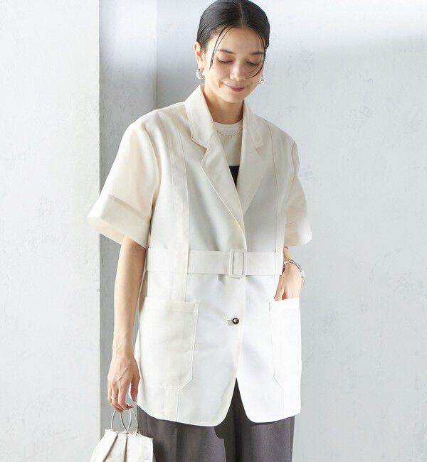 SHIPS for women「【SHIPS別注】APUPIL:〈洗濯機可能〉シアー 半袖 ジャケット」|テーラードジャケット|