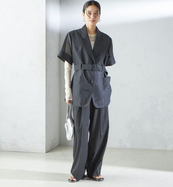 SHIPS for women「【SHIPS別注】APUPIL:〈洗濯機可能〉シアー 半袖 ジャケット」|テーラードジャケット|