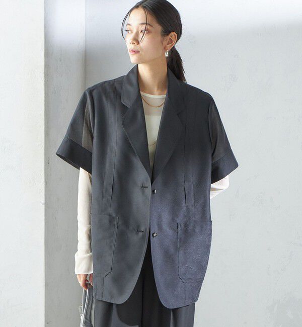 SHIPS for women「【SHIPS別注】APUPIL:〈洗濯機可能〉シアー 半袖 ジャケット」|テーラードジャケット|