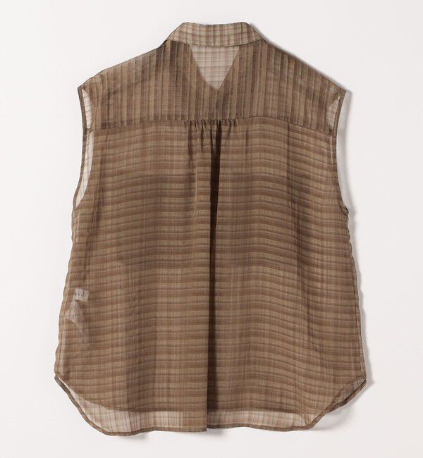 quaranciel「quaranciel:〈手洗い可能〉シアー チェック ノースリーブ シャツ」|シャツ・ブラウス|