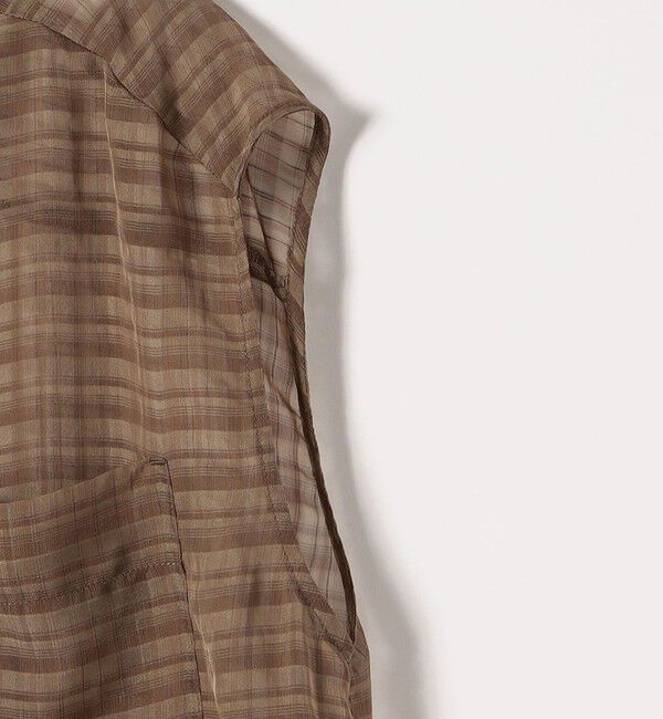 quaranciel「quaranciel:〈手洗い可能〉シアー チェック ノースリーブ シャツ」|シャツ・ブラウス|