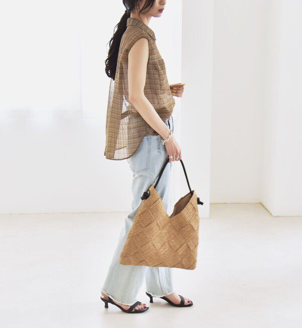 quaranciel「quaranciel:〈手洗い可能〉シアー チェック ノースリーブ シャツ」|シャツ・ブラウス|