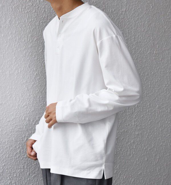 SHIPS any「SHIPS any:〈抗菌防臭/遮熱等〉マルチファンクション ヘンリーネック Tシャツ(ロンT)◇」|Tシャツ・カットソー|