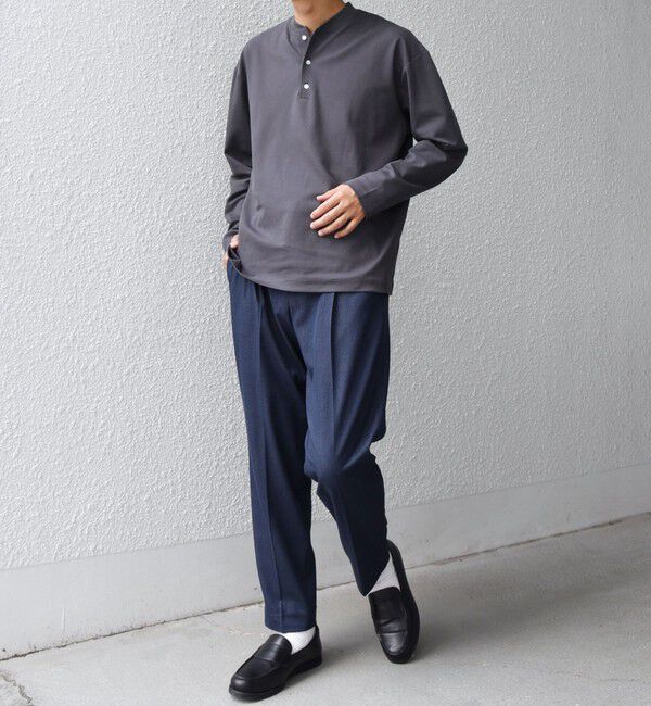 SHIPS any「SHIPS any:〈抗菌防臭/遮熱等〉マルチファンクション ヘンリーネック Tシャツ(ロンT)◇」|Tシャツ・カットソー|