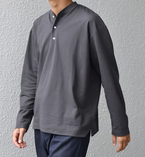 SHIPS any「SHIPS any:〈抗菌防臭/遮熱等〉マルチファンクション ヘンリーネック Tシャツ(ロンT)◇」|Tシャツ・カットソー|